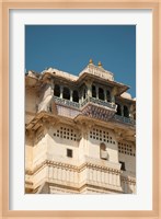 Decorated balconies, City Palace, Udaipur, Rajasthan, India. Fine Art Print