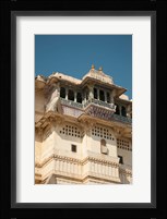 Decorated balconies, City Palace, Udaipur, Rajasthan, India. Fine Art Print