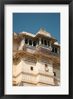 Decorated balconies, City Palace, Udaipur, Rajasthan, India. Fine Art Print