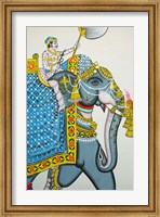Elephant mural, Mahendra Prakash hotel, Udaipur, Rajasthan, India. Fine Art Print