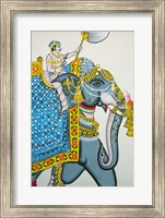 Elephant mural, Mahendra Prakash hotel, Udaipur, Rajasthan, India. Fine Art Print