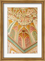Frescoes, Ganesh Pol, Amber Fort, Jaipur, Rajasthan, India. Fine Art Print