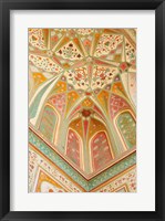 Frescoes, Ganesh Pol, Amber Fort, Jaipur, Rajasthan, India. Fine Art Print