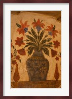Intricate frescoes, Tomb, Agra, Uttar Pradesh, India. Fine Art Print
