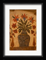 Intricate frescoes, Tomb, Agra, Uttar Pradesh, India. Fine Art Print