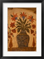 Intricate frescoes, Tomb, Agra, Uttar Pradesh, India. Fine Art Print