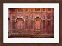 Intricately carved walls of Mehrangarh Fort, Jodhpur, Rajasthan, India Fine Art Print