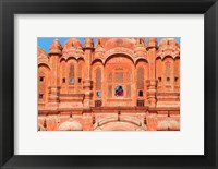Tourist by Window of Hawa Mahal, Palace of Winds, Jaipur, Rajasthan, India Fine Art Print