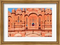 Tourist by Window of Hawa Mahal, Palace of Winds, Jaipur, Rajasthan, India Fine Art Print