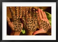 Woman's Palm Decorated in Henna, Jaipur, Rajasthan, India Fine Art Print