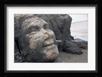 Famous Face of Shiva on the Rock on Vagator Beach, Goa, India Fine Art Print