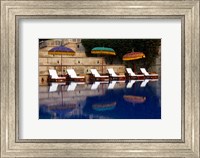 Outdoor swimming pool at Oberoi Amarvilas hotel, Agra, India Fine Art Print