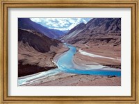 India, Ladakh, Indus and Zanskar Rivers merge Fine Art Print