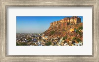 Cityscape of the Blue City with Meherangarh, Majestic Fort, Jodhpur, Rajasthan, India Fine Art Print