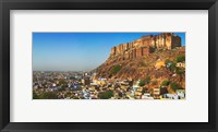 Cityscape of the Blue City with Meherangarh, Majestic Fort, Jodhpur, Rajasthan, India Fine Art Print