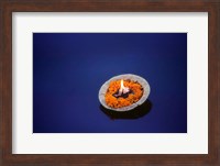 Flower candle in the Ganges River, Varanasi, India Fine Art Print