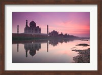 Taj Mahal From Along the Yamuna River at Dusk, India Fine Art Print