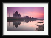 Taj Mahal From Along the Yamuna River at Dusk, India Fine Art Print