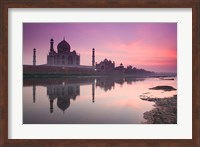 Taj Mahal From Along the Yamuna River at Dusk, India Fine Art Print