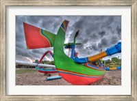 Outrigger boats, called jukungs, on beach, Bali, Indonesia Fine Art Print