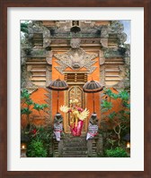 Balinese Dancer Wearing Traditional Garb Near Palace Doors in Ubud, Bali, Indonesia Fine Art Print