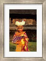 Bride in Traditional Dress in Ulur Danu Temple, Lake Bratan, Bali, Indonesia Fine Art Print