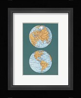 Map of the World's Hemispheres, two views Fine Art Print
