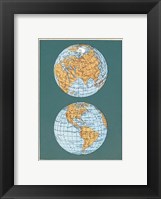 Map of the World's Hemispheres, two views Fine Art Print