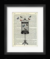 Bird Cage & Butterflies Fine Art Print