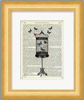 Bird Cage & Butterflies Fine Art Print