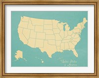 USA Map (blue) Fine Art Print