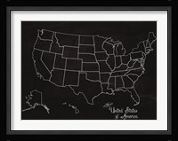 USA Map (chalk) Framed Print