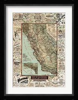 Map of California Roads for Cyclers, 1896 Fine Art Print