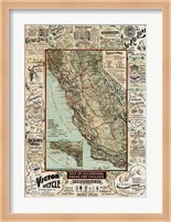 Map of California Roads for Cyclers, 1896 Fine Art Print