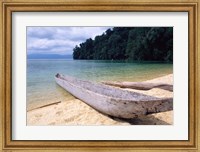 Beached Canoe on Lake Poso, Sulawesi, Indonesia Fine Art Print