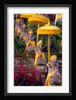 Statues at Mother Temple Adorned in Yellow, Indonesia Fine Art Print