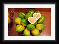 Display of fresh heart shaped limes, Tokyo, Japan Fine Art Print