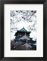 Osaka Castle and Cherry Blossom Trees, Osaka, Japan Fine Art Print