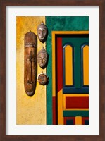 Decorated Door with Handcrafted Masks in Ubud, Bali, Indonesia Fine Art Print