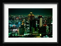 Aerial View of Downtown Skyline, Osaka, Japan Fine Art Print
