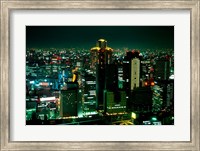 Aerial View of Downtown Skyline, Osaka, Japan Fine Art Print