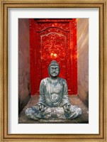 Buddha at Ornate Red Door, Ubud, Bali, Indonesia Fine Art Print