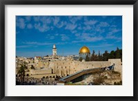 Israel, Jerusalem, Western Wall and Dome of the Rock Framed Print