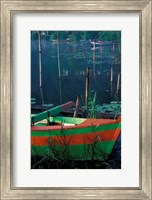 Colorful Boat Moored at Lake Bratan, Bali, Indonesia Fine Art Print