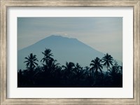 Bali, Volcano Gunung Agung, palm trees Fine Art Print