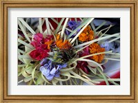 Flowers and Palm Ornaments, Offerings for Hindu Gods at Temple Ceremonies, Bali, Indonesia Fine Art Print