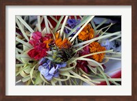 Flowers and Palm Ornaments, Offerings for Hindu Gods at Temple Ceremonies, Bali, Indonesia Fine Art Print