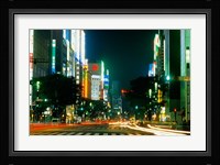 Expensive Shopping District with Night Traffic, Ginza Area, Tokyo, Japan Fine Art Print