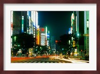 Expensive Shopping District with Night Traffic, Ginza Area, Tokyo, Japan Fine Art Print
