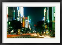Expensive Shopping District with Night Traffic, Ginza Area, Tokyo, Japan Fine Art Print